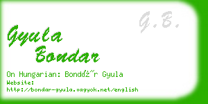 gyula bondar business card